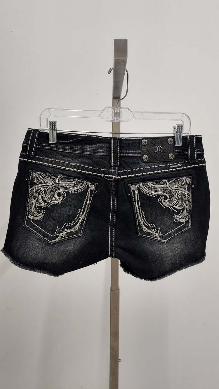 Miss Me Women’s Embellished Distressed Denim Shorts – Size 30 - Picture 3 of 4